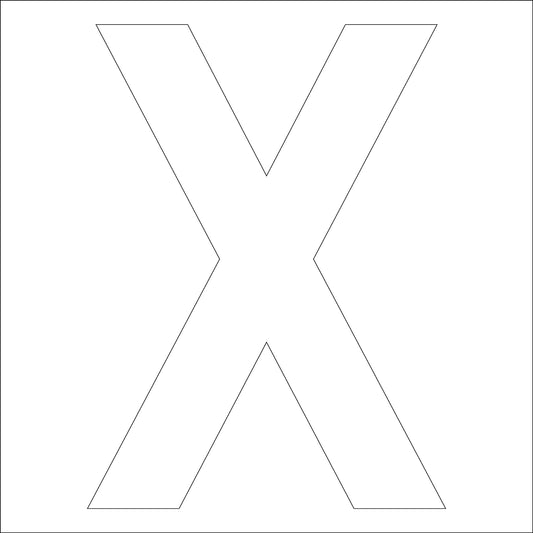 カッティングステッカー　英字Ｘ　文字高１００ｍｍ　白