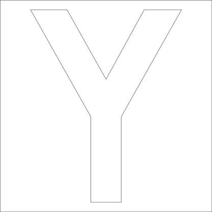カッティングステッカー　英字Ｙ　文字高１００ｍｍ　白