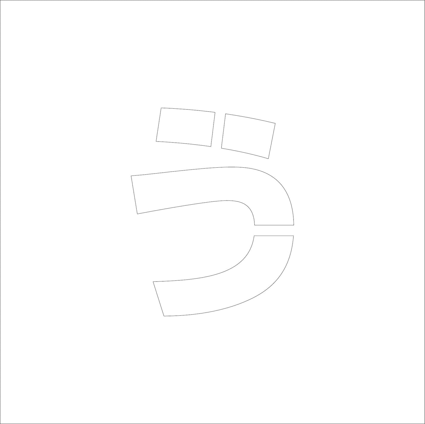 吹付けプレート　ステンシル　Ｈ１５０　ひらがな　う