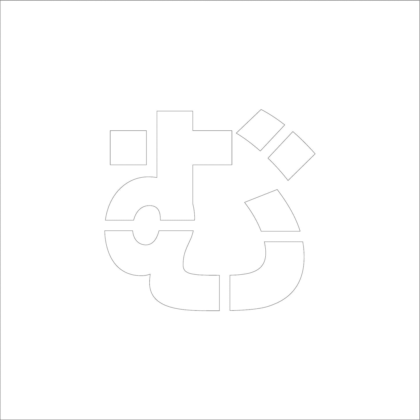 吹付けプレート　ステンシル　Ｈ１００　ひらがな　む