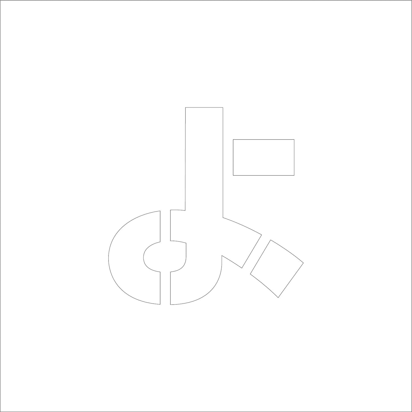 吹付けプレート　ステンシル　Ｈ１００　ひらがな　よ