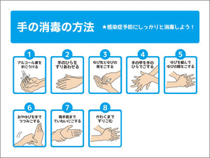 ＴＳ－０１Ｍ　手の消毒の方法　マグネット　２２５ｘ３００