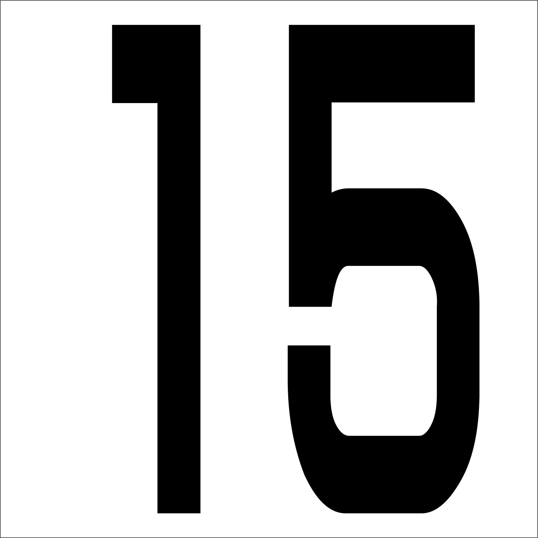 カッティングステッカー 数字15 文字高100mm 黒 – GREEN CROSS-select 工事現場の安全対策用品なら