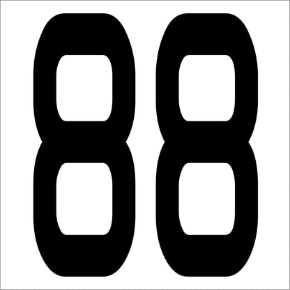 カッティングステッカー　数字８８　文字高１００ｍｍ　黒