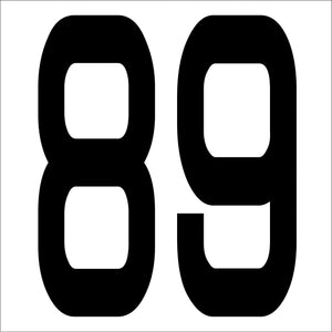 カッティングステッカー　数字８９　文字高１００ｍｍ　黒
