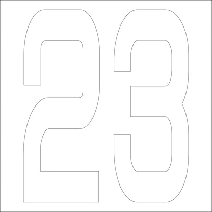 カッティングステッカー　数字２３　文字高１００ｍｍ　白