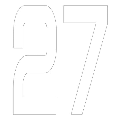 カッティングステッカー　数字２７　文字高１００ｍｍ　白