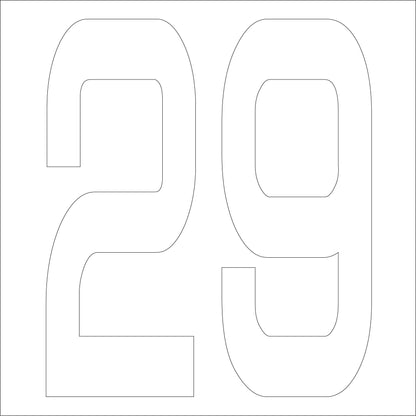 カッティングステッカー　数字２９　文字高１００ｍｍ　白