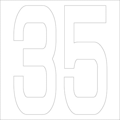 カッティングステッカー　数字３５　文字高１００ｍｍ　白