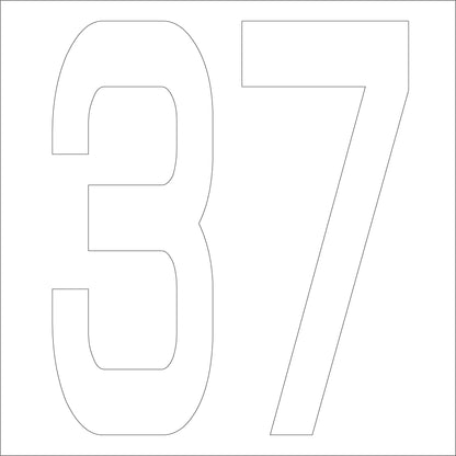カッティングステッカー　数字３７　文字高１００ｍｍ　白