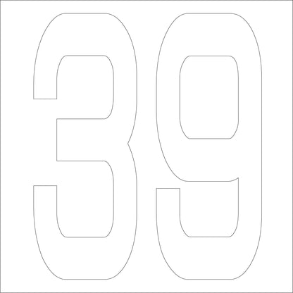 カッティングステッカー　数字３９　文字高１００ｍｍ　白