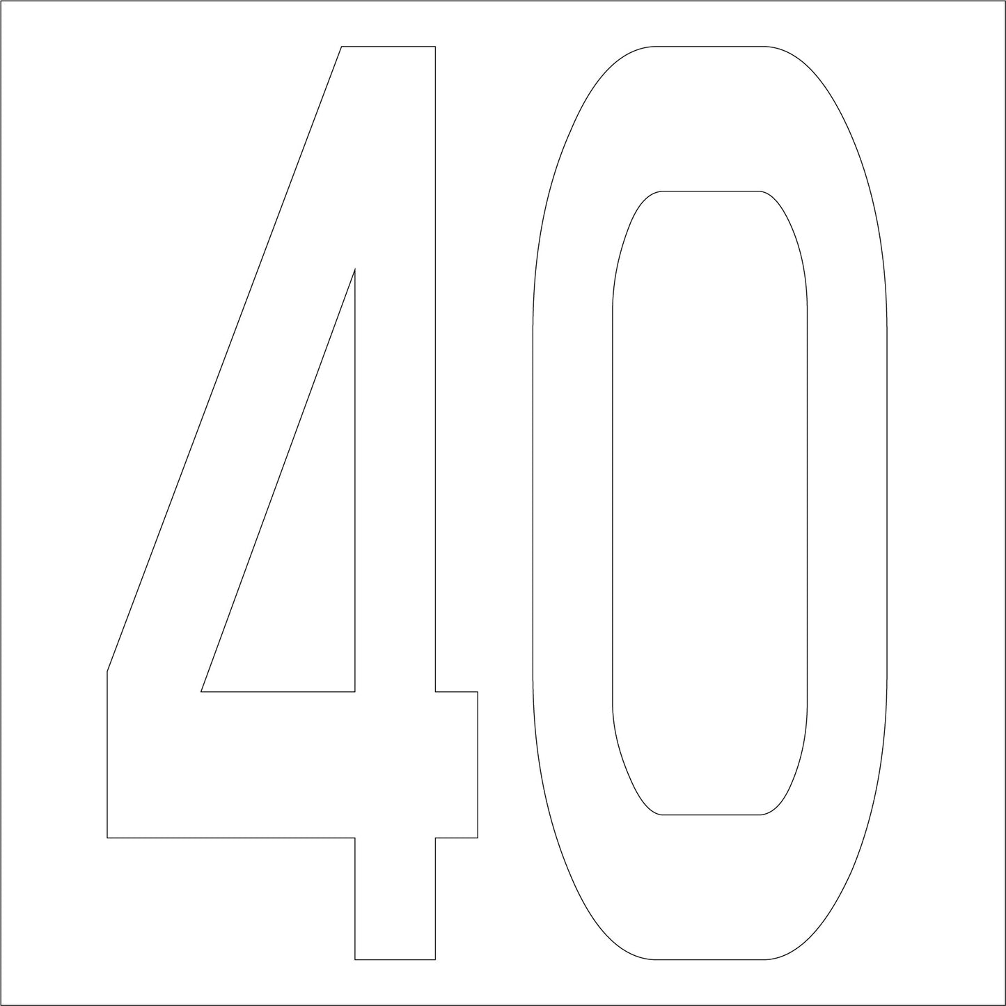カッティングステッカー 数字40 文字高100mm 白 – GREEN CROSS-select 工事現場の安全対策用品なら