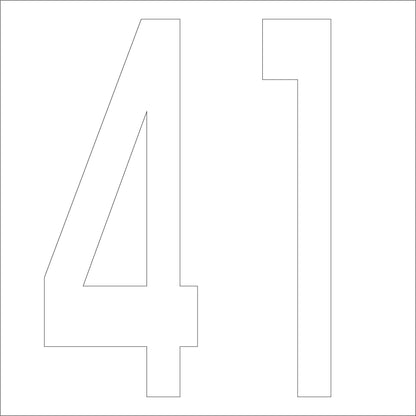 カッティングステッカー　数字４１　文字高１００ｍｍ　白