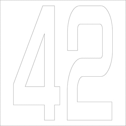 カッティングステッカー　数字４２　文字高１００ｍｍ　白