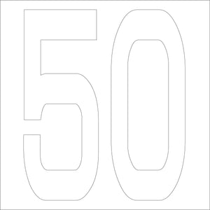カッティングステッカー　数字５０　文字高１００ｍｍ　白