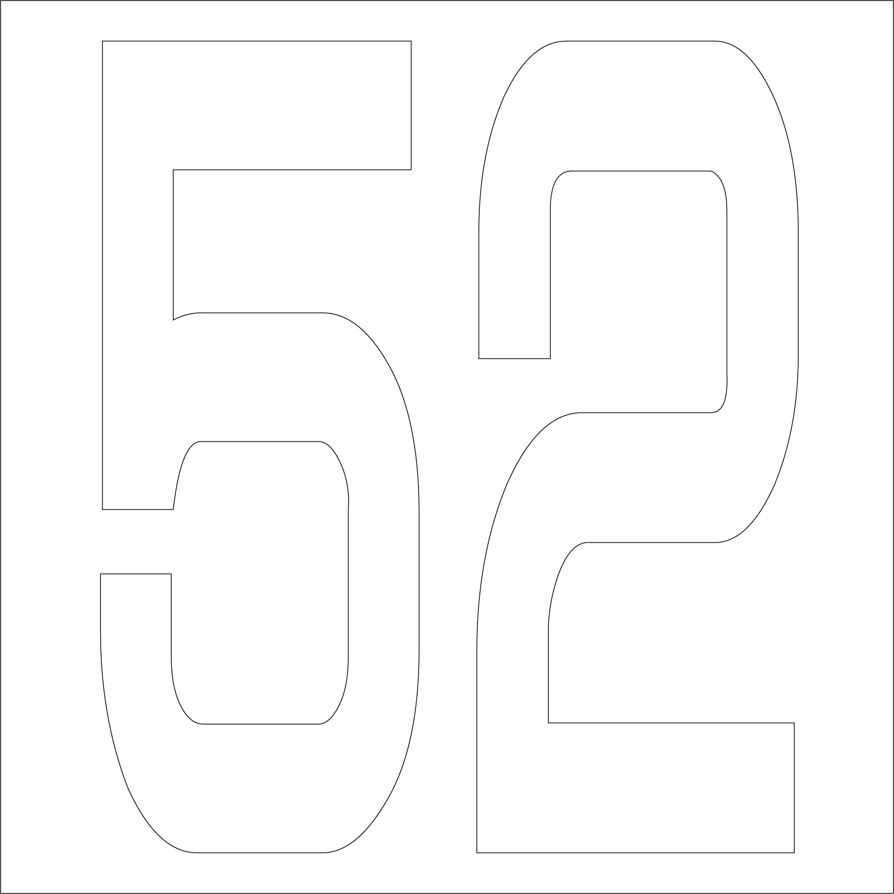 カッティングステッカー 数字54 文字高100mm 白 – GREEN CROSS
