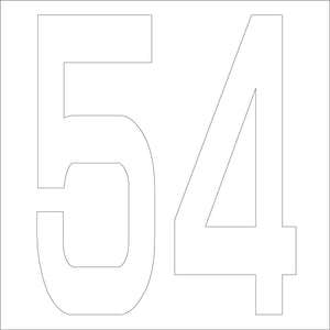 カッティングステッカー　数字５４　文字高１００ｍｍ　白