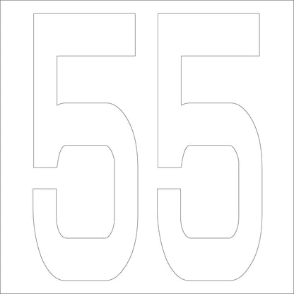 カッティングステッカー　数字５５　文字高１００ｍｍ　白