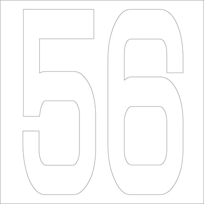 カッティングステッカー　数字５６　文字高１００ｍｍ　白