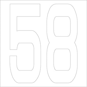 カッティングステッカー　数字５８　文字高１００ｍｍ　白