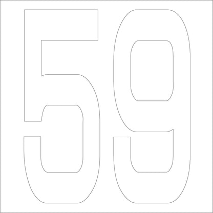 カッティングステッカー　数字５９　文字高１００ｍｍ　白