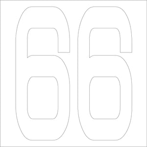 カッティングステッカー　数字６６　文字高１００ｍｍ　白