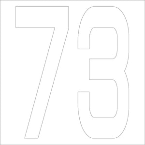 カッティングステッカー　数字７３　文字高１００ｍｍ　白