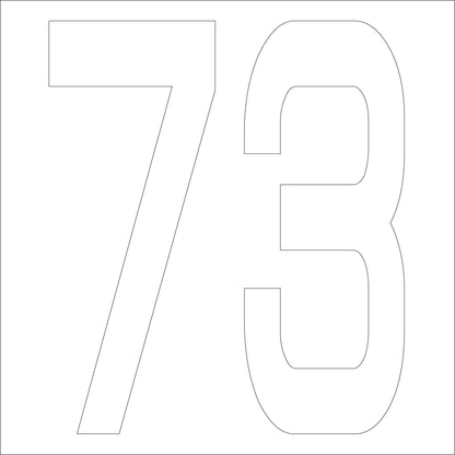 カッティングステッカー　数字７３　文字高１００ｍｍ　白