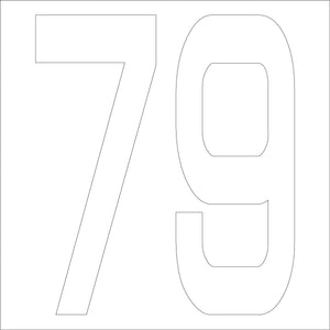 カッティングステッカー　数字７９　文字高１００ｍｍ　白