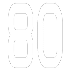 カッティングステッカー　数字８０　文字高１００ｍｍ　白