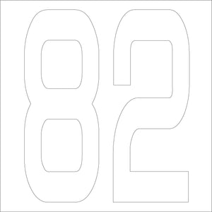 カッティングステッカー　数字８２　文字高１００ｍｍ　白