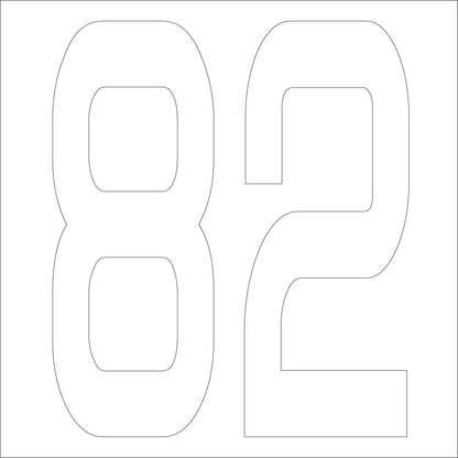 カッティングステッカー　数字８２　文字高１００ｍｍ　白