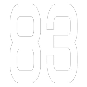 カッティングステッカー　数字８３　文字高１００ｍｍ　白