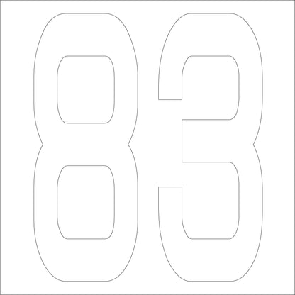 カッティングステッカー　数字８３　文字高１００ｍｍ　白