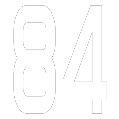 カッティングステッカー　数字８４　文字高１００ｍｍ　白
