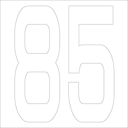 カッティングステッカー　数字８５　文字高１００ｍｍ　白