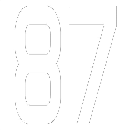 カッティングステッカー　数字８７　文字高１００ｍｍ　白