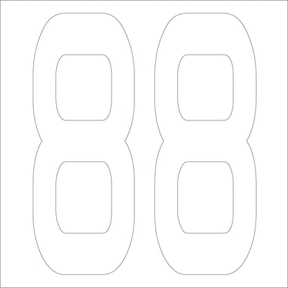 カッティングステッカー　数字８８　文字高１００ｍｍ　白