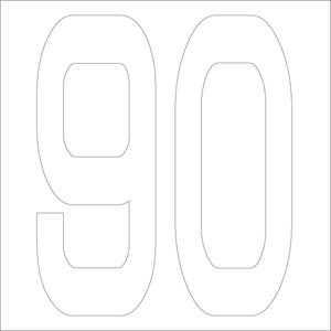 カッティングステッカー　数字９０　文字高１００ｍｍ　白