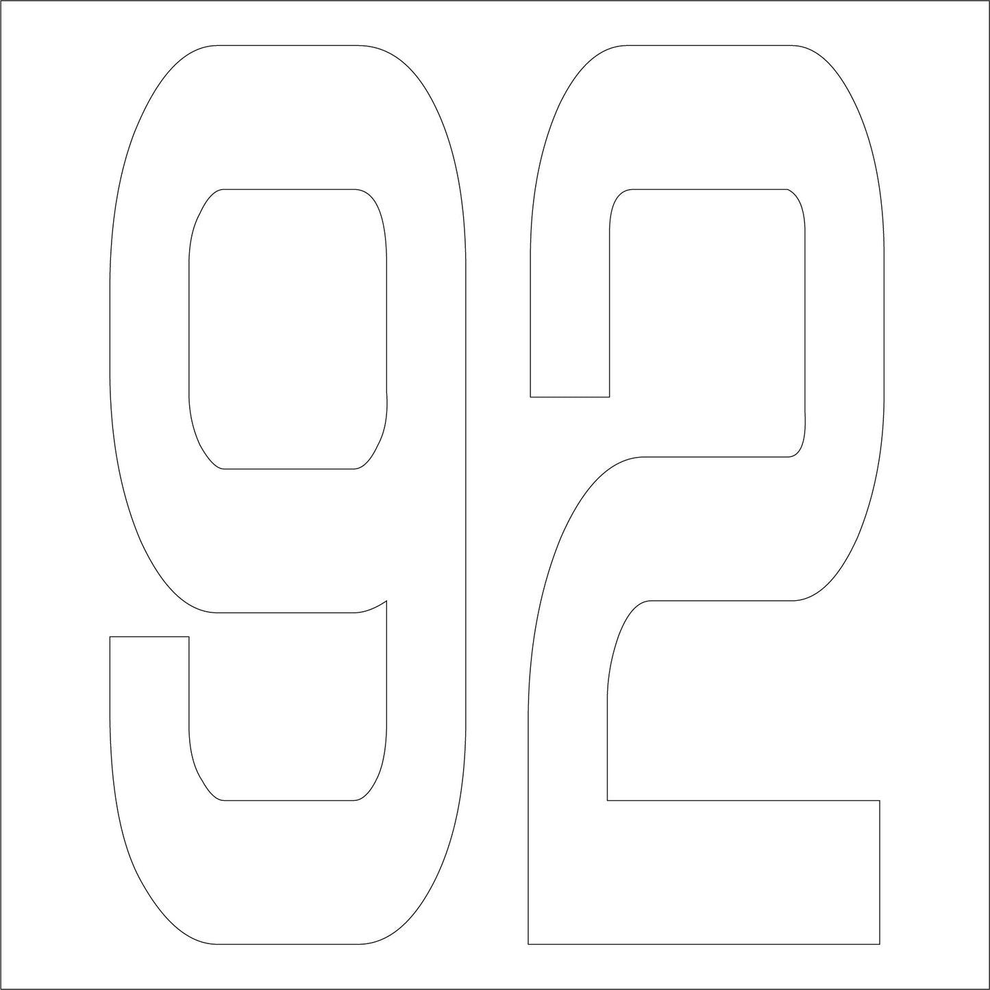 カッティングステッカー 数字92 文字高100mm 白 – GREEN CROSS-select 工事現場の安全対策用品なら