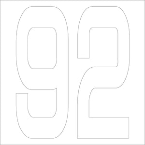 カッティングステッカー　数字９２　文字高１００ｍｍ　白
