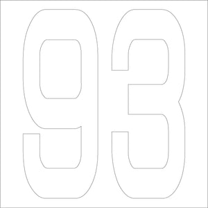 カッティングステッカー　数字９３　文字高１００ｍｍ　白