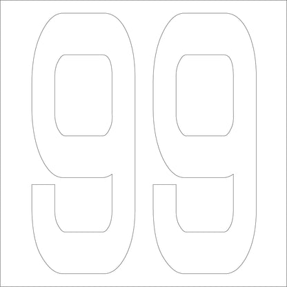 カッティングステッカー　数字９９　文字高１００ｍｍ　白
