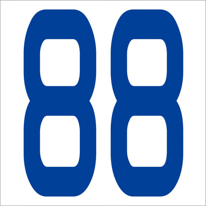 カッティングステッカー　数字８８　文字高１００ｍｍ　青