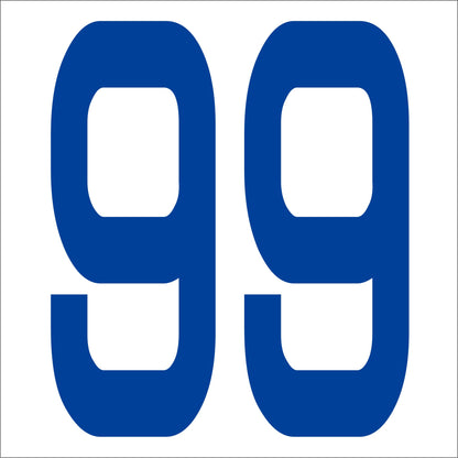 カッティングステッカー　数字９９　文字高１００ｍｍ　青