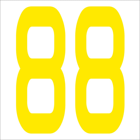 カッティングステッカー　数字８８　文字高１００ｍｍ　黄