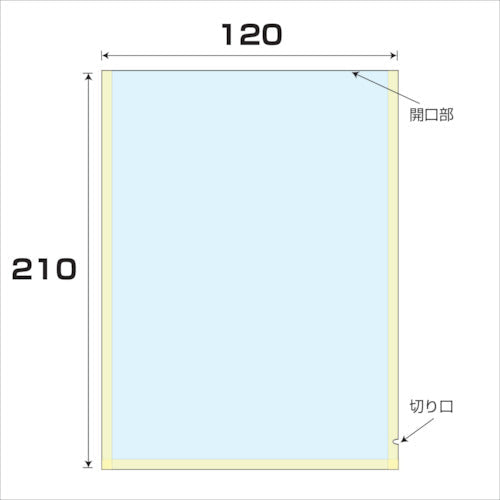 ＯＰ／ＣＰドライ無地袋　厚み０．０６　５０００枚入　幅１２０ｘ長さ２１０ｍｍ