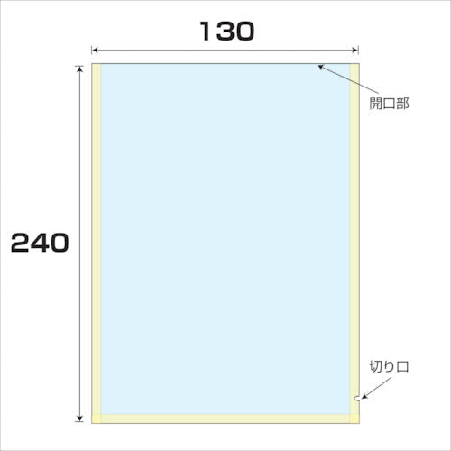 ＯＰ／ＣＰドライ無地袋　厚み０．０６　４５００枚入　幅１３０ｘ長さ２４０ｍｍ