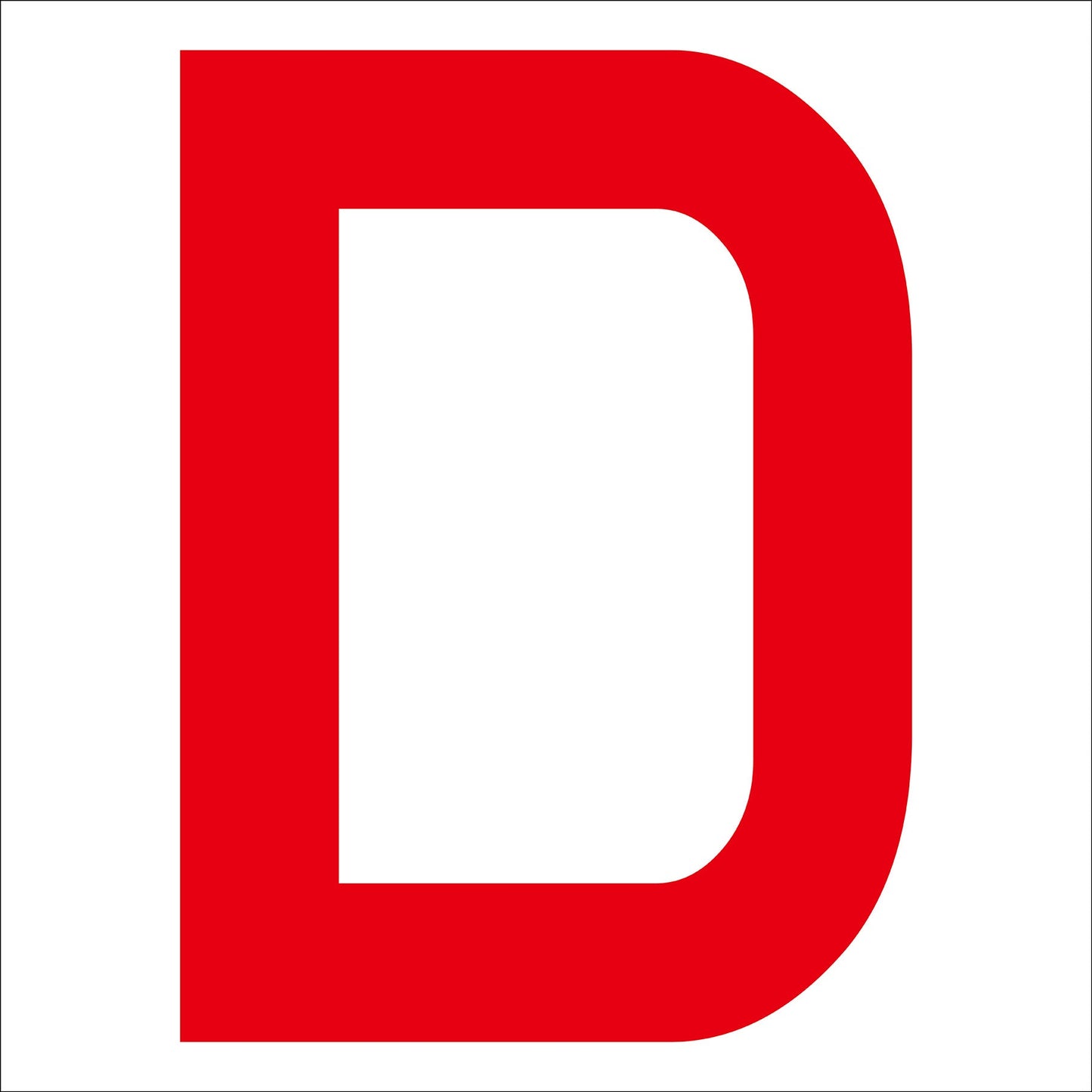 カッティングステッカー　英字Ｄ　文字高１００ｍｍ　赤
