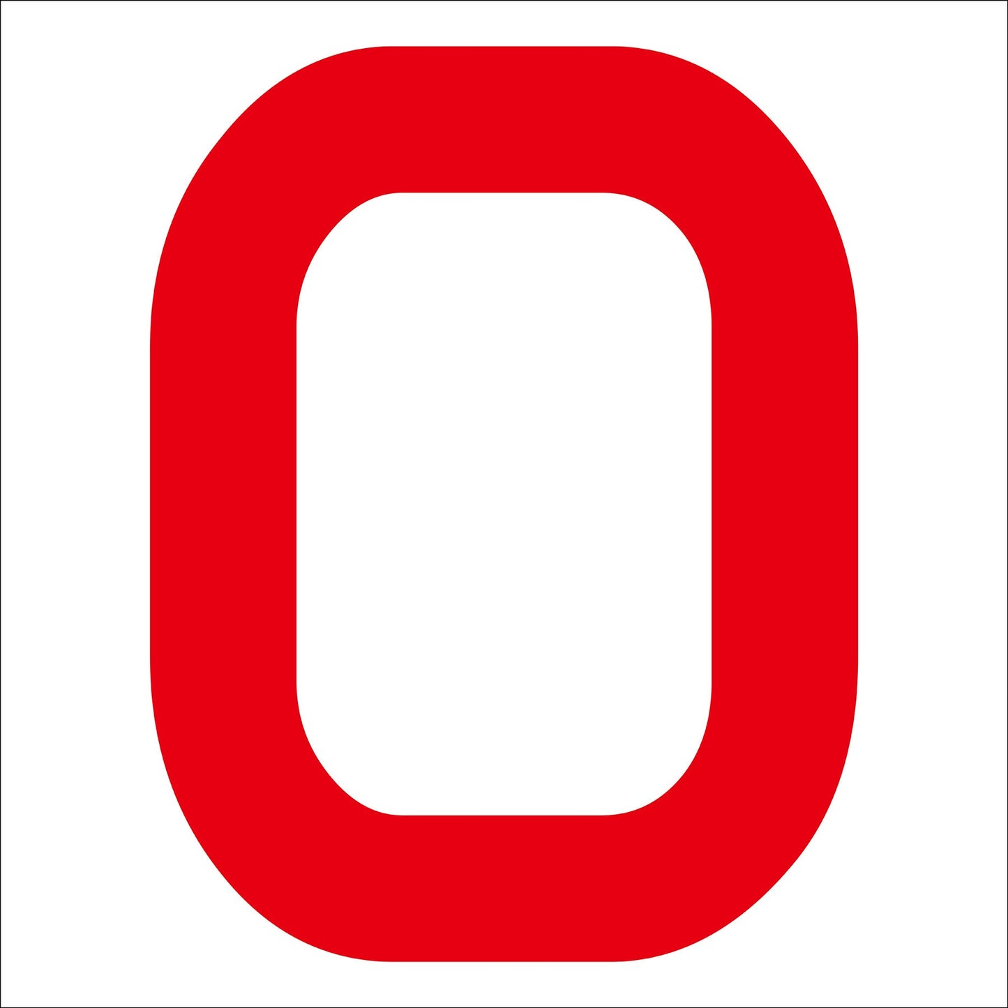 カッティングステッカー　英字Ｏ　文字高１００ｍｍ　赤